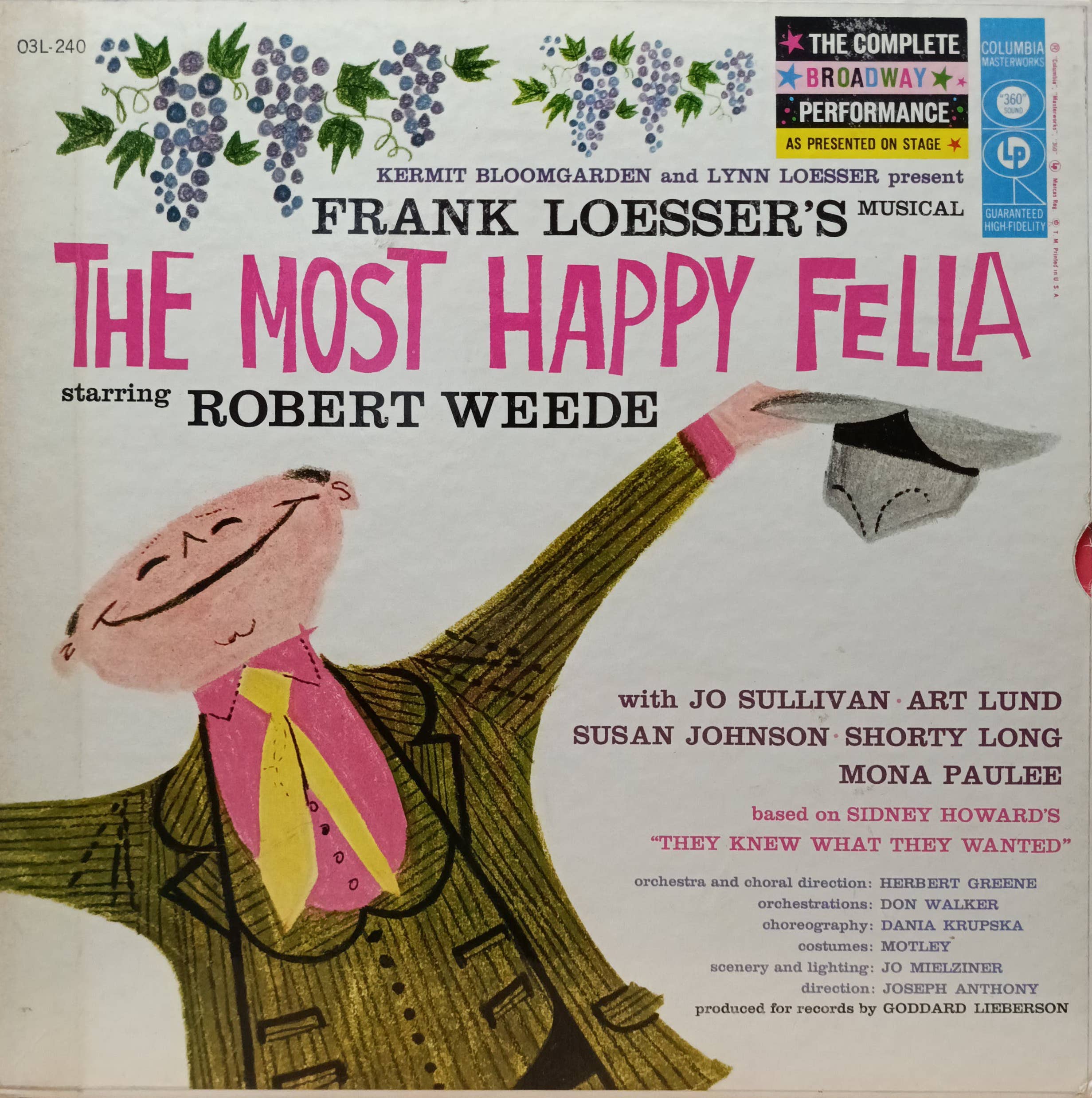 Frank Loesser’s The Most Happy Fella — Original Broadway Cast Recording (Columbia Masterworks, 1956) 3LP