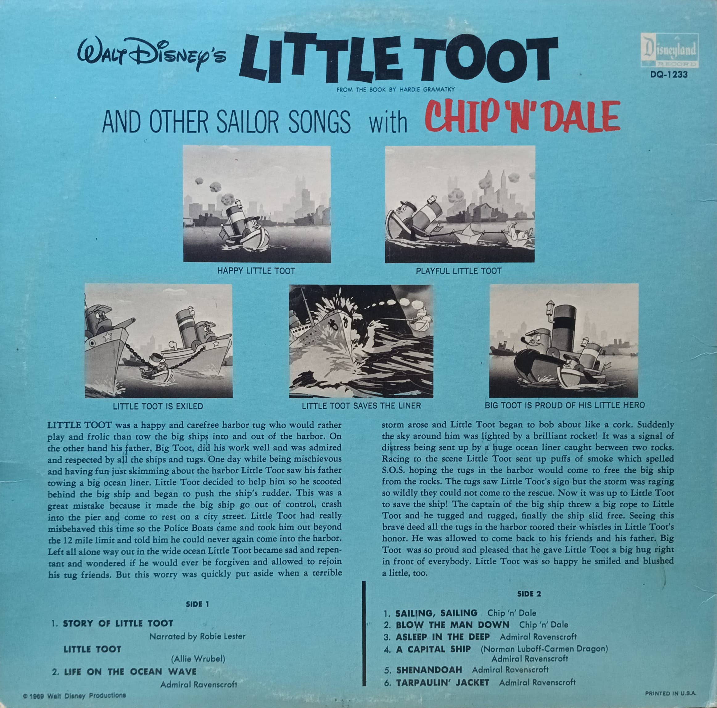 Walt Disney’s Little Toot and Other Sailor Songs with Chip ‘n’ Dale — Чип и Дэйл, 1962 — изображение 2