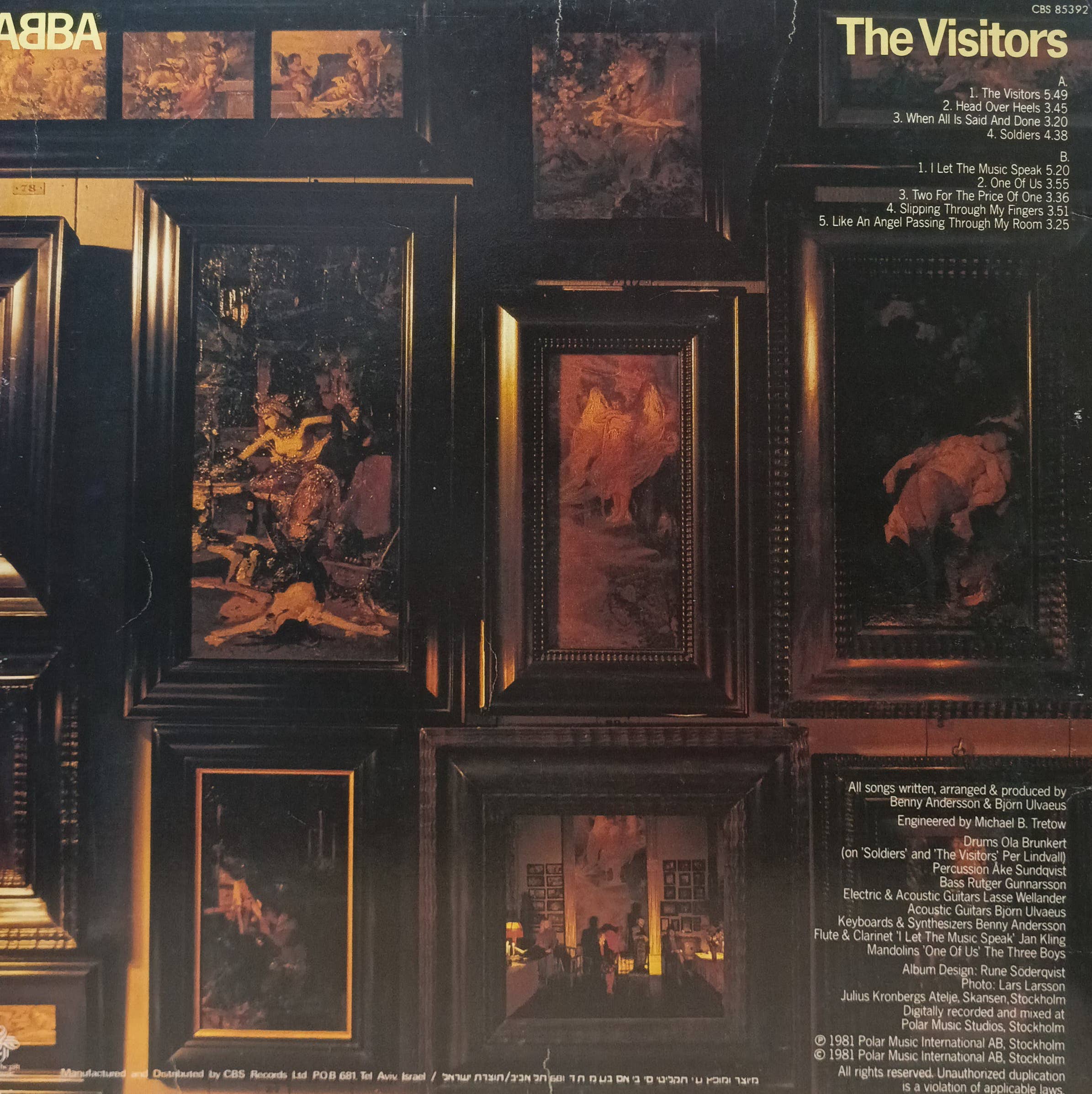 ABBA — The Visitors — виниловая пластинка LP, CBS, 1981 АББА — изображение 2
