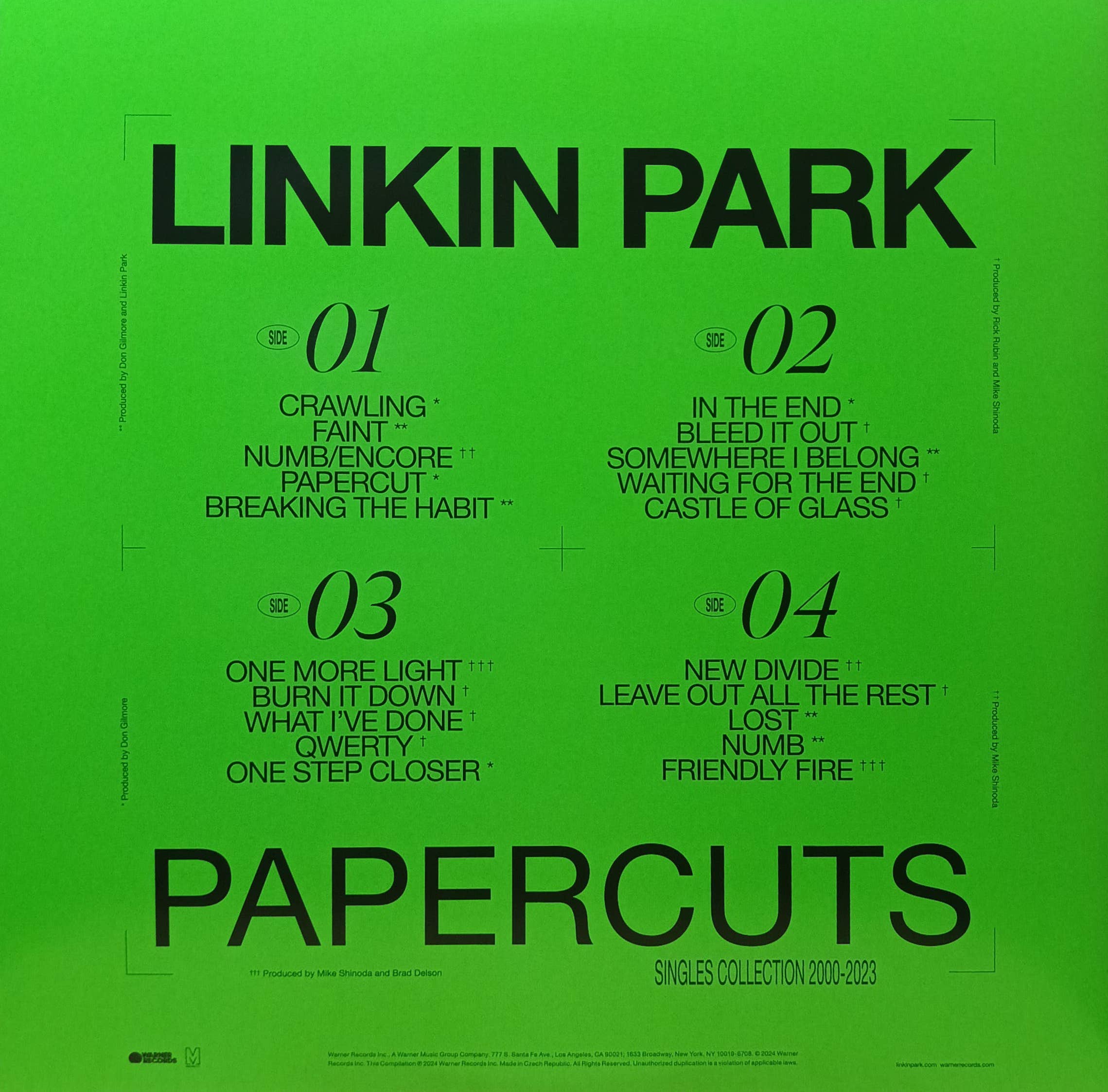 Linkin Park — Papercuts (Singles Collection 2000–2023) — виниловая пластинка 2LP — Европа, 2024 — изображение 2