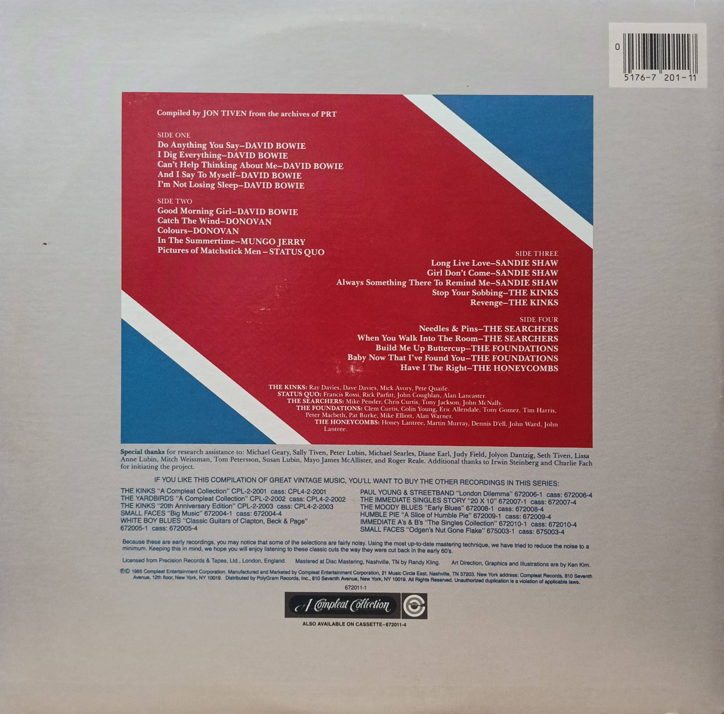 Various Artists — Anthology of British Rock: A Compleat Collection — виниловая пластинка 2LP — США, 1985 — изображение 2