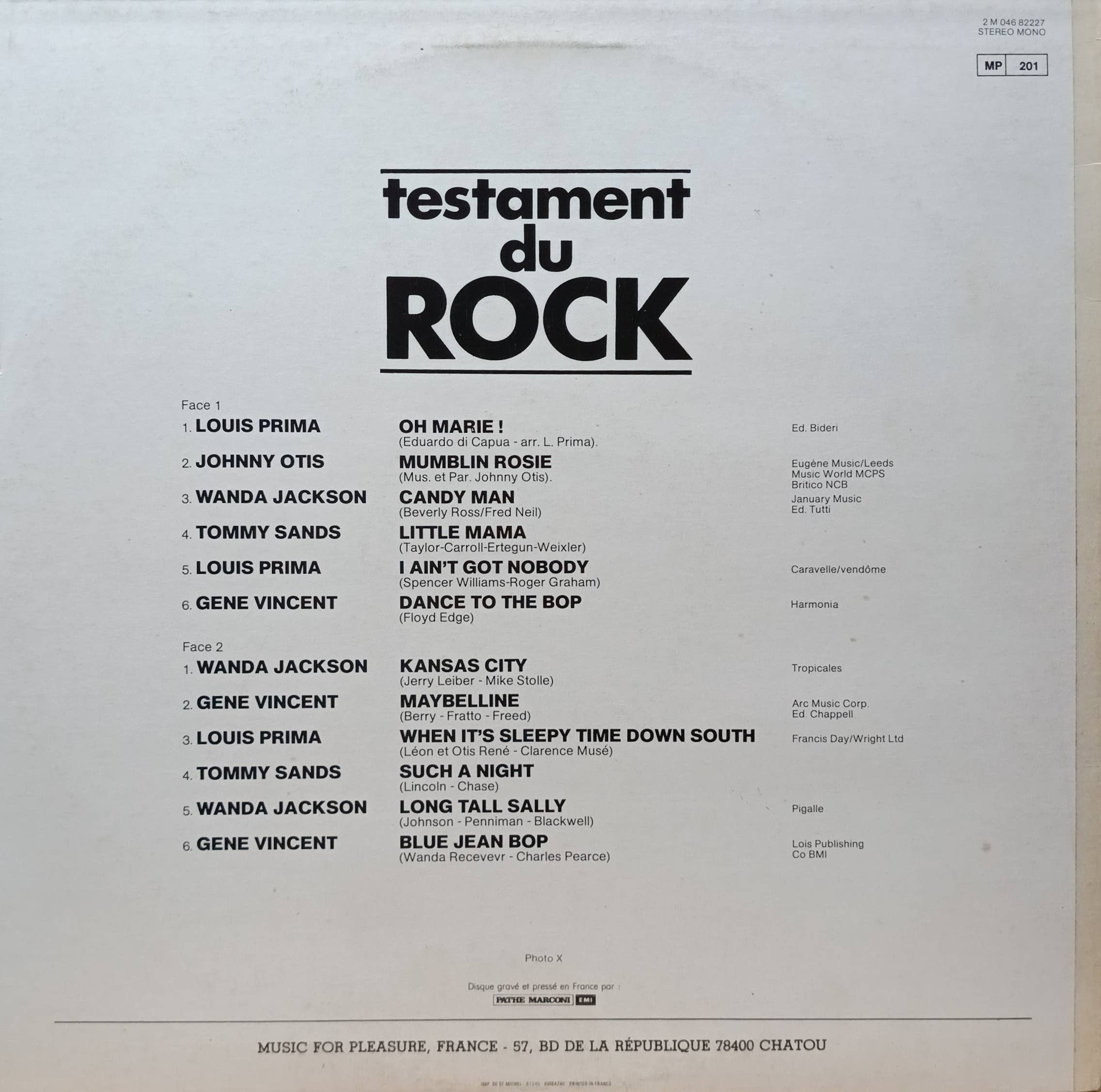 Various Artists — Testament du Rock Vol.3 — виниловая пластинка LP — Франция, 1976 — изображение 2