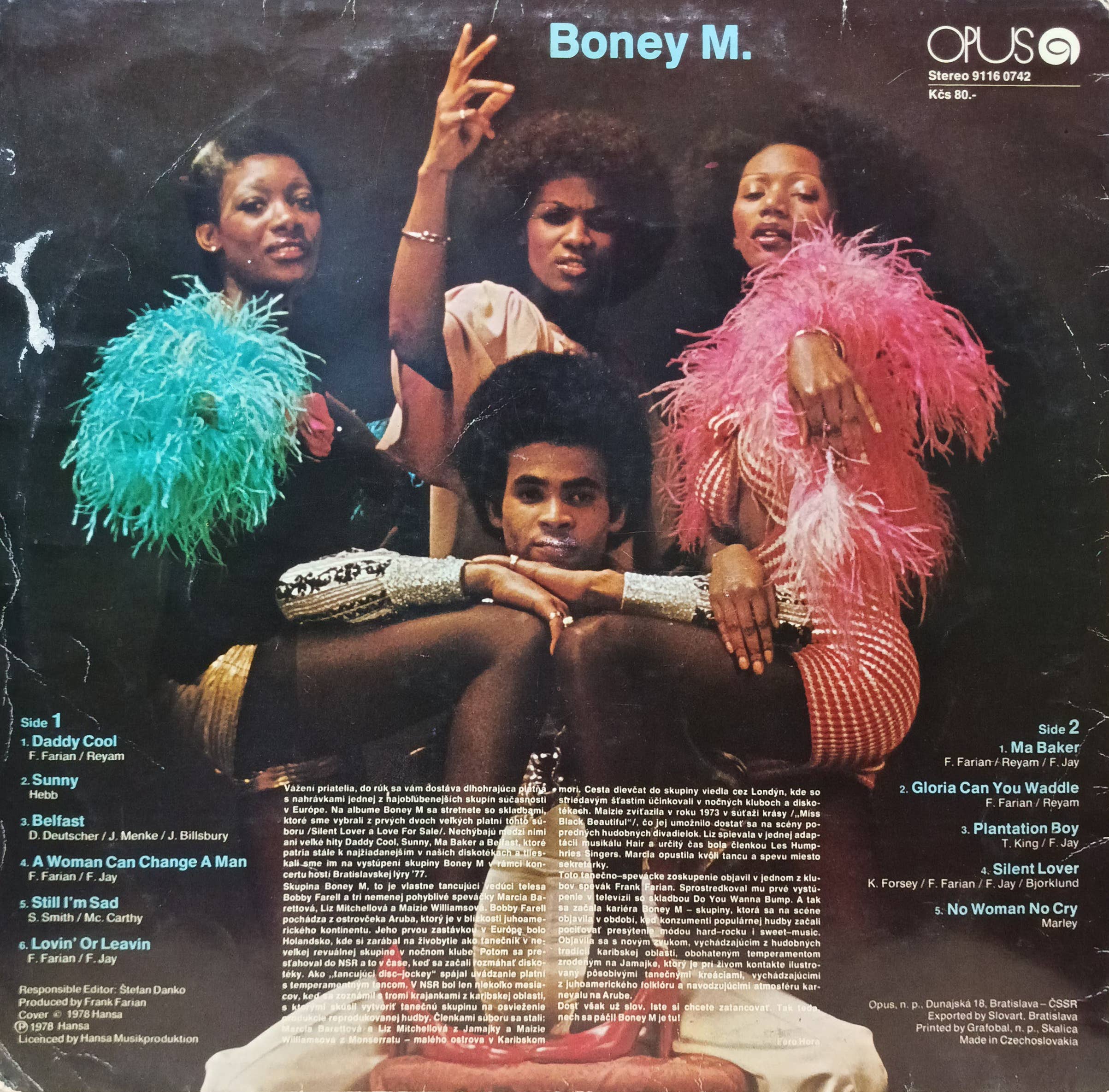 Boney M. — Love for Sale — виниловая пластинка LP — 1977, Opus — изображение 2