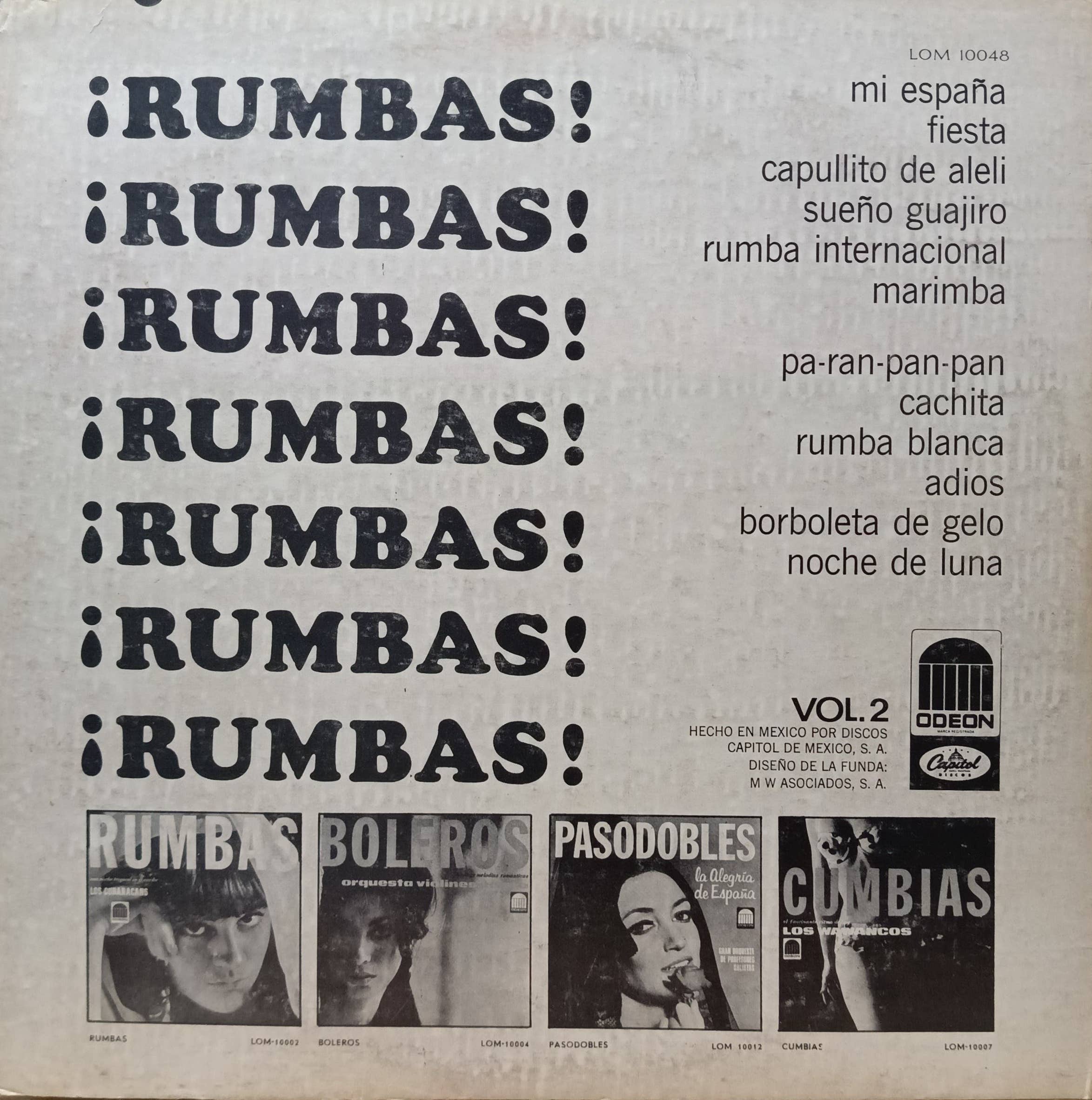 Los Cubanacans — ¡Rumbas! Vol. 2 — виниловая пластинка LP — Odeon, 1960‑е, латинский джаз — изображение 2
