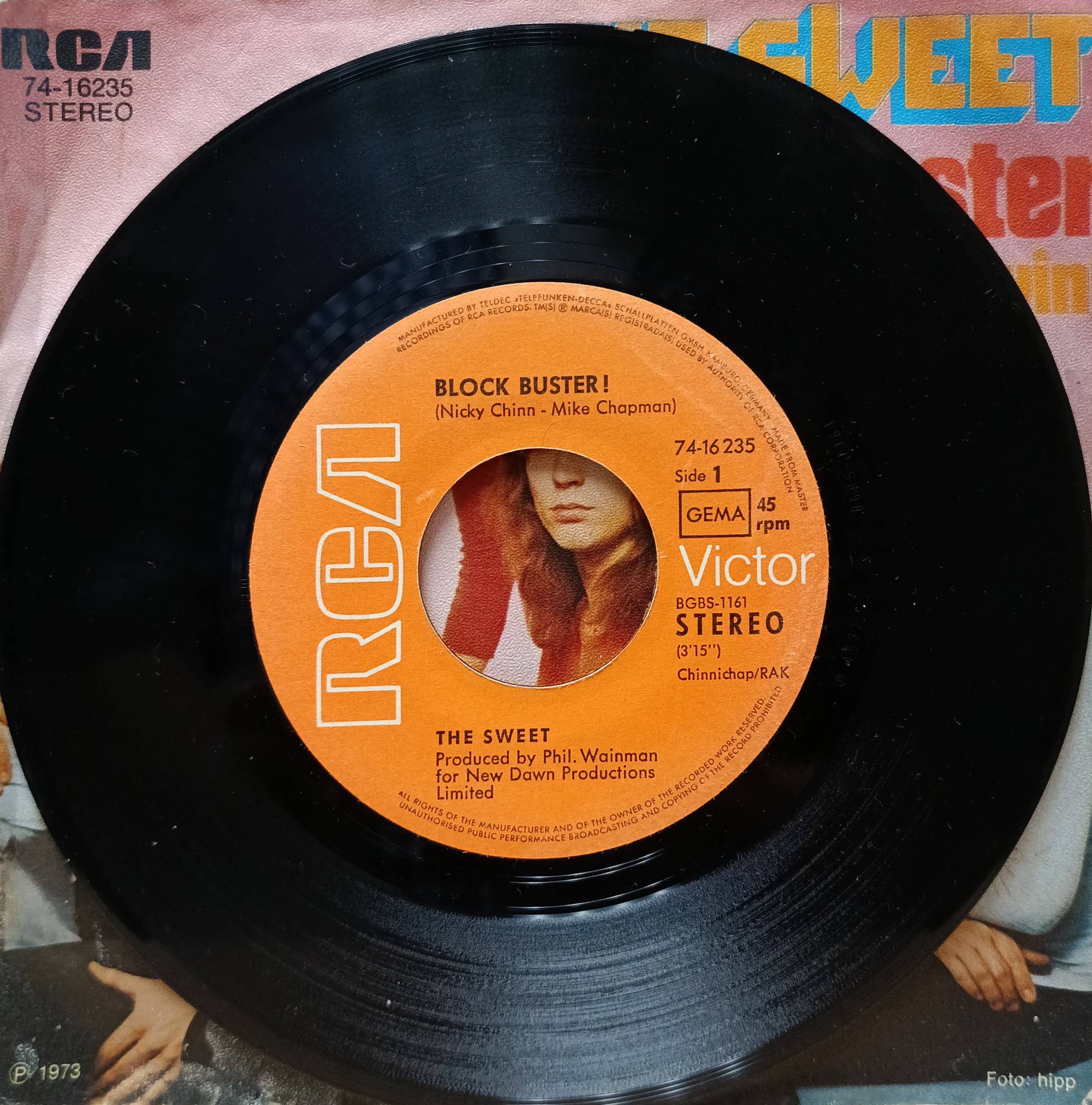 The Sweet — Block Buster! / Need A Lot Of Lovin' — виниловая пластинка 7" — RCA, 1973 — стерео — изображение 2