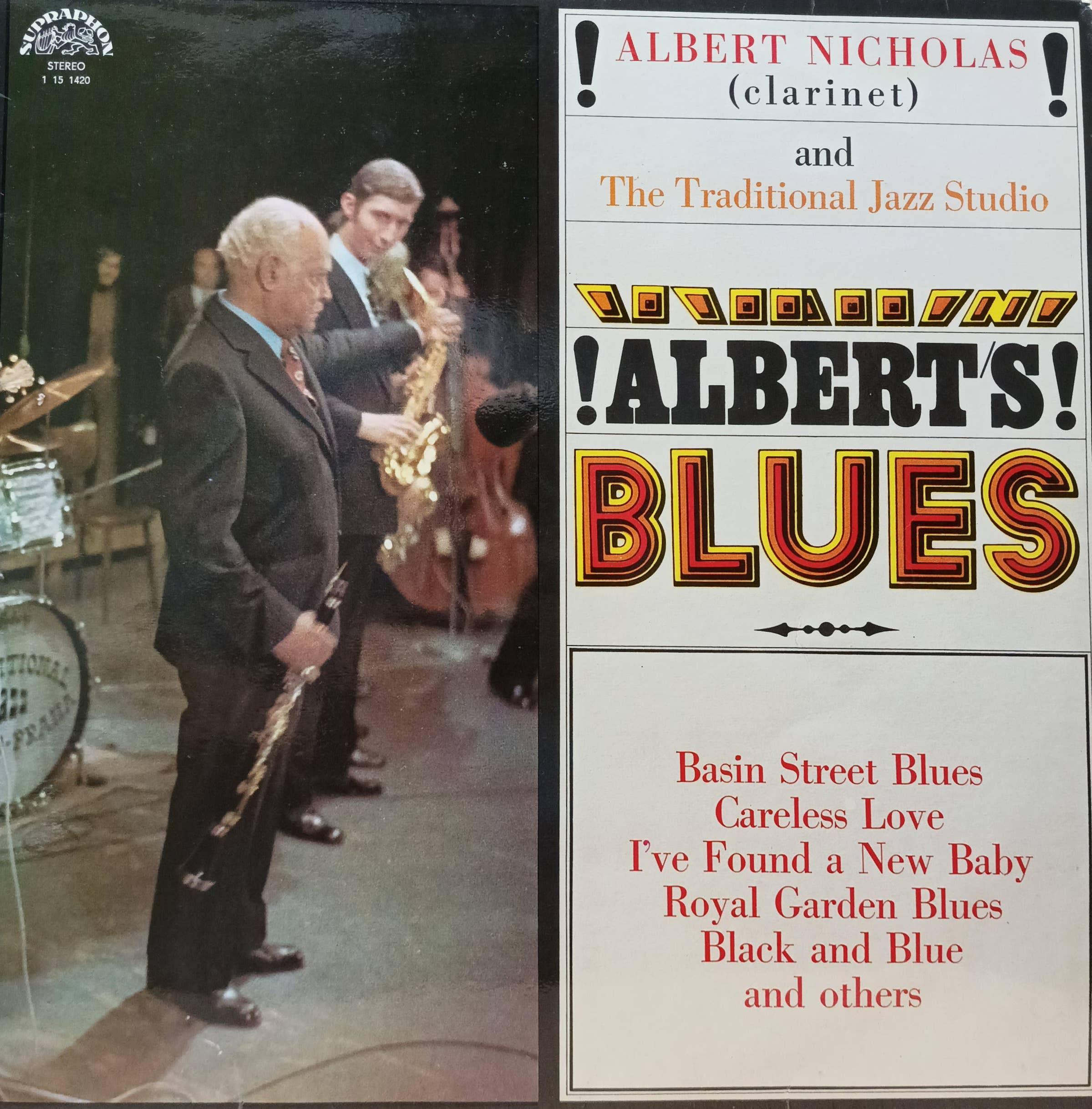 Albert Nicholas (кларнет) и The Traditional Jazz Studio — Albert’s Blues — виниловая пластинка LP — Чехословакия, 1974