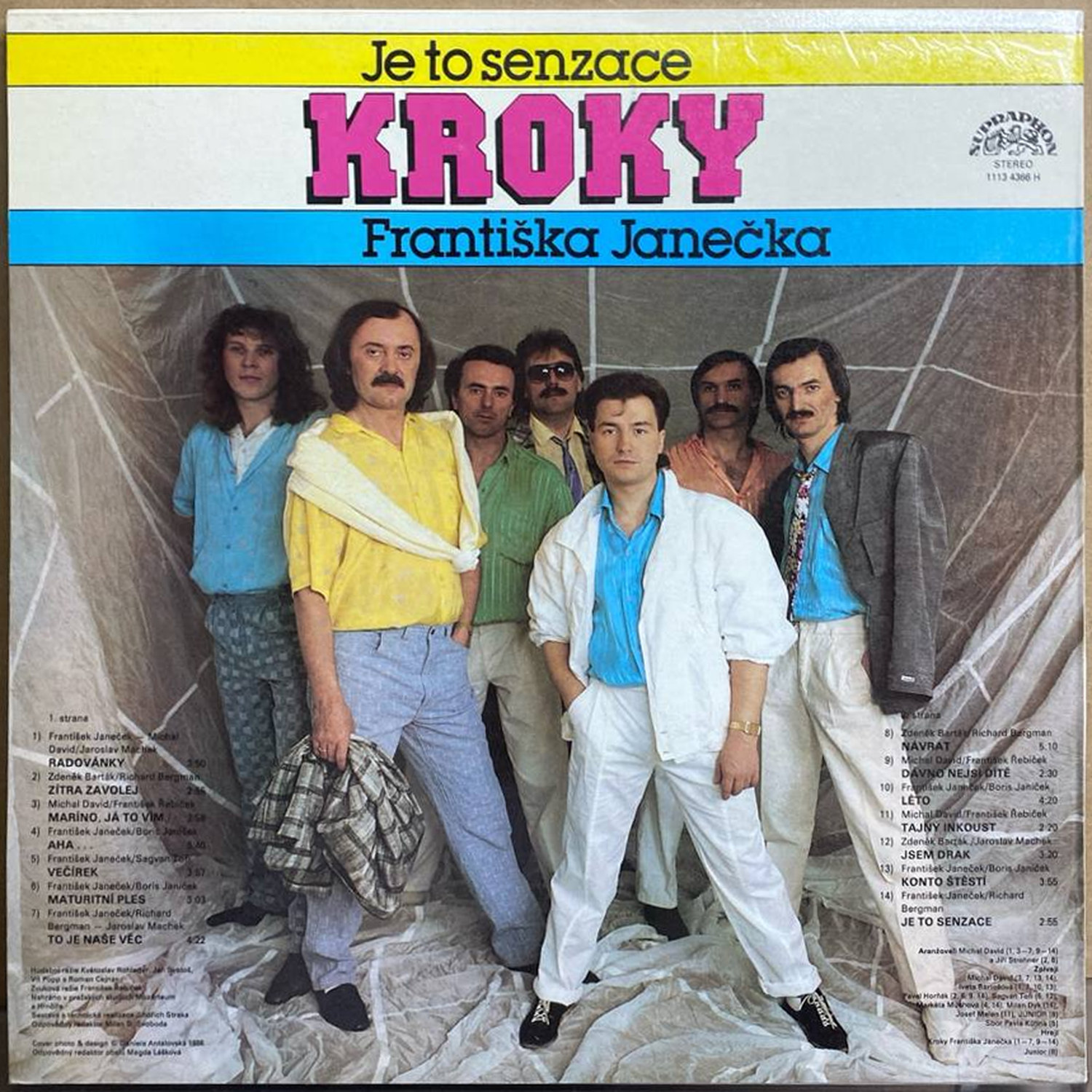 Kroky Františka Janečka — «Je to senzace» — виниловая пластинка LP — Чехословакия «Supraphon» — оборот