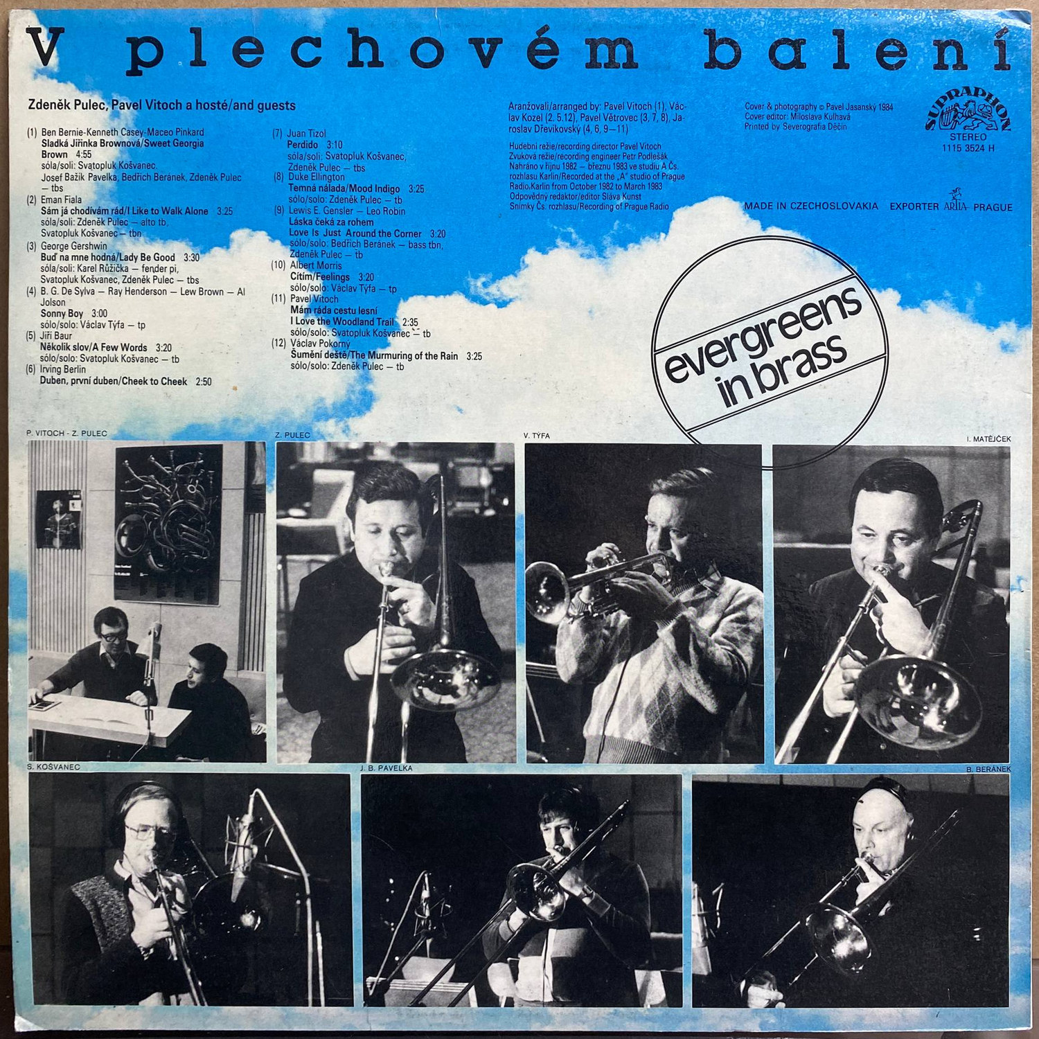Zdeněk Pulec, Pavel Vitoch & comp. — «V plechovém balení» — виниловая пластинка LP — Чехословакия «Supraphon» — оборот