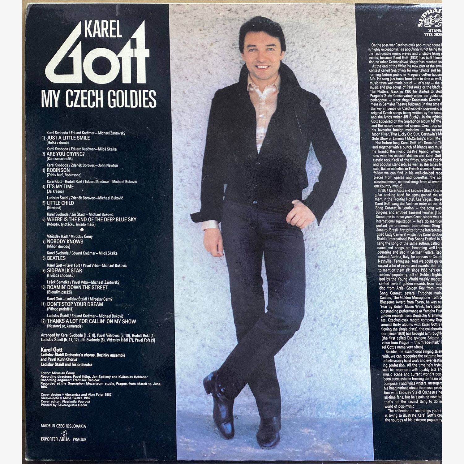 Karel Gott — «My Czech Goldies» — виниловая пластинка LP — Чехословакия «Supraphon» — оборот