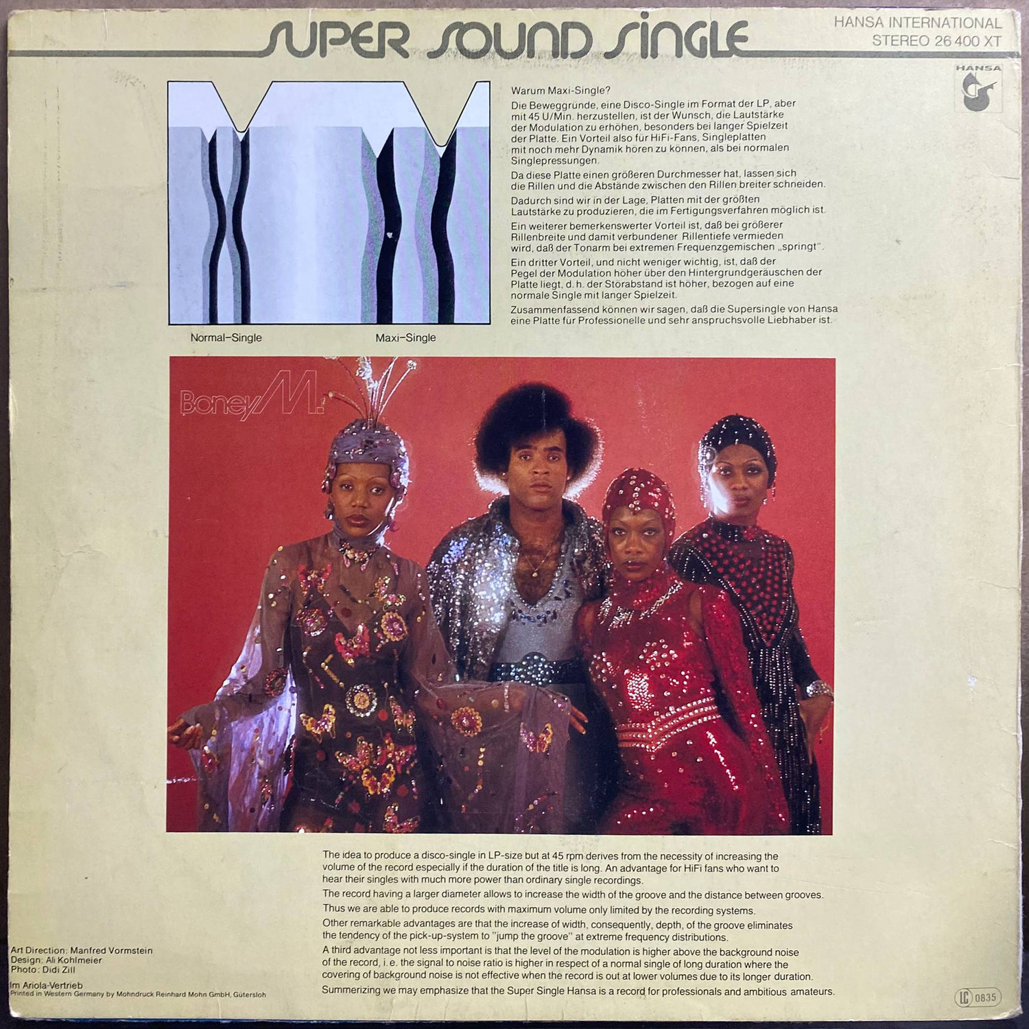 Boney M. — «Rasputin / Painter Man» — виниловая пластинка 12" — ФРГ «Hansa International» — оборот