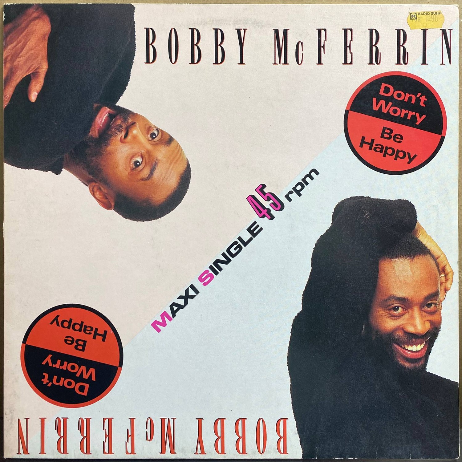 Bobby McFerrin — «Don't Worry, Be Happy» — виниловая пластинка, макси-сингл 12" — ФРГ, 1988 «EMI Manhattan» — лицевая сторона