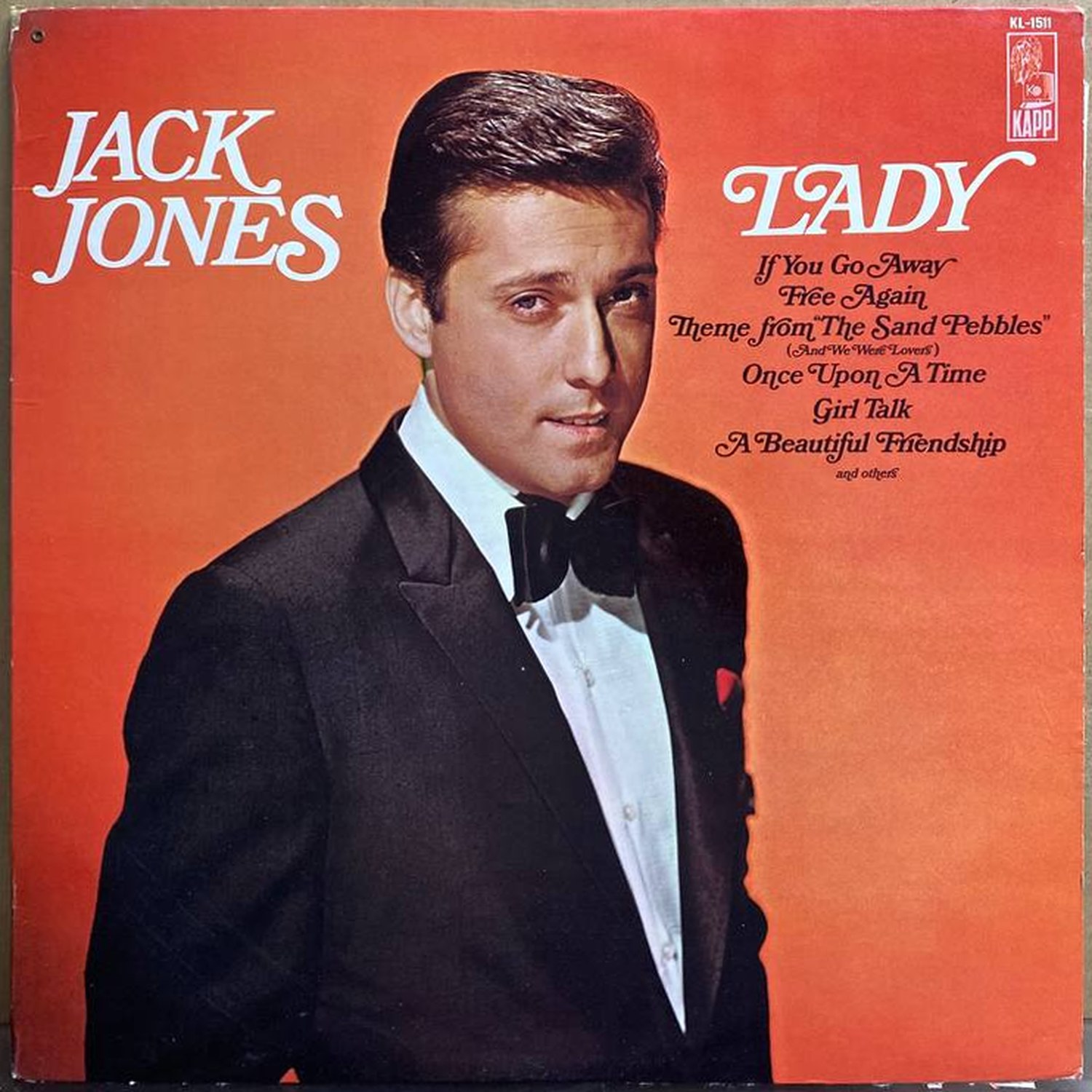 Jack Jones — «Lady» — виниловая пластинка LP — США, 1967 «Kapp Records» — лицевая сторона