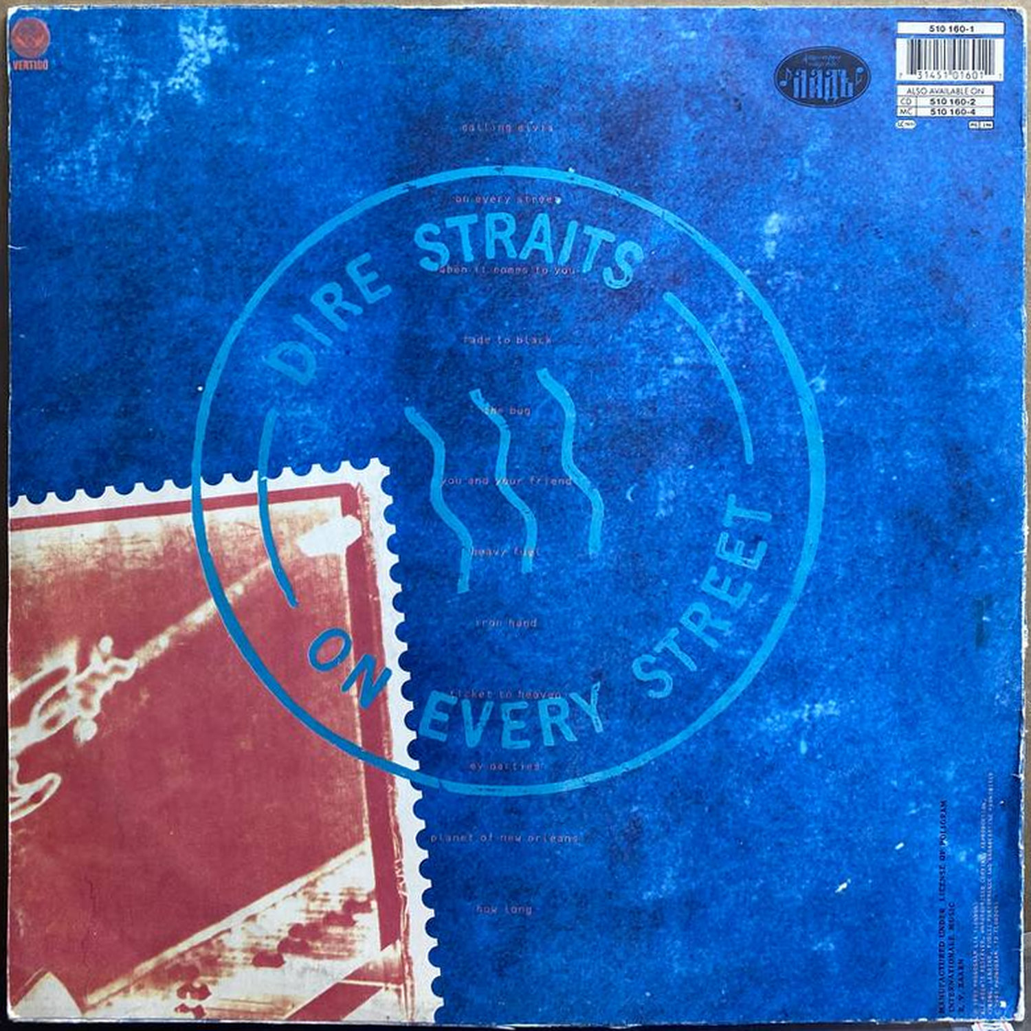 Dire Straits — «On Every Street» — виниловая пластинка LP — Европа, 1991 «Vertigo» — оборот