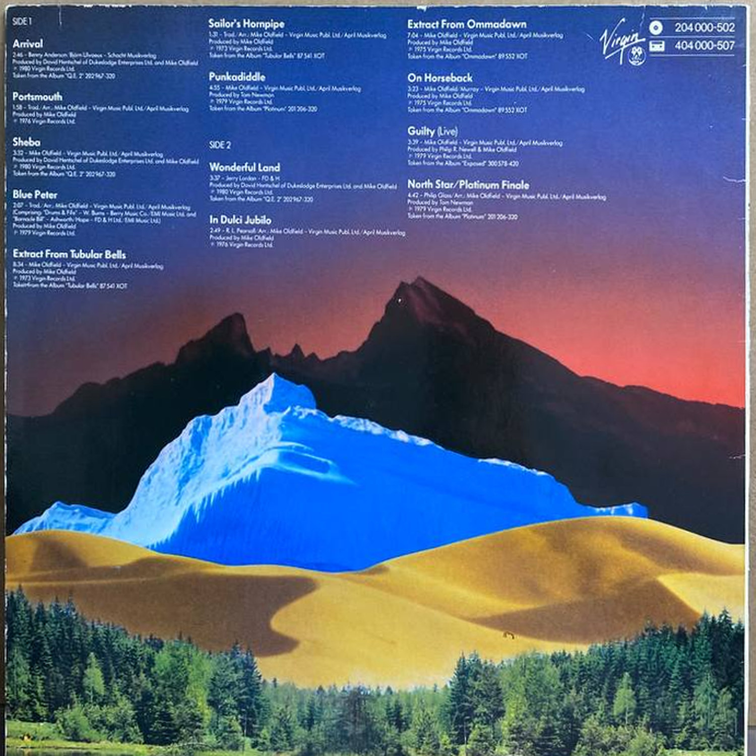 Mike Oldfield — «Music Wonderland» — виниловая пластинка LP — ФРГ, 1981 «Virgin» — оборот