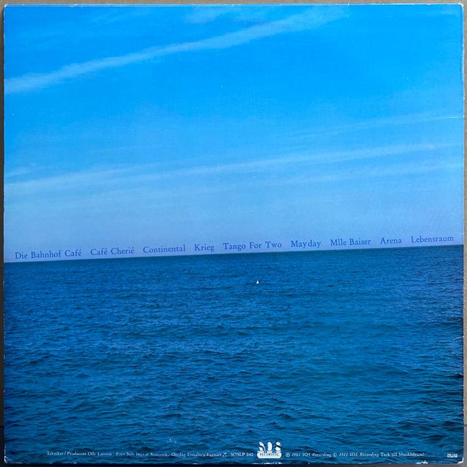Bitch Boys — «Continental» — виниловая пластинка LP — Швеция, 1981 «SOS Recording» — оборот