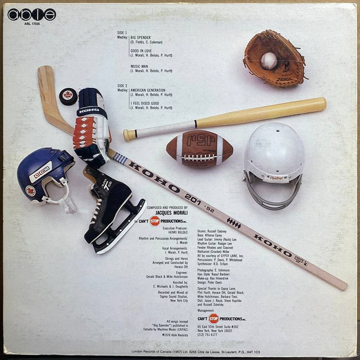 The Ritchie Family — «American Generation» — виниловая пластинка LP — Канада, 1978 «Able Records» — оборот