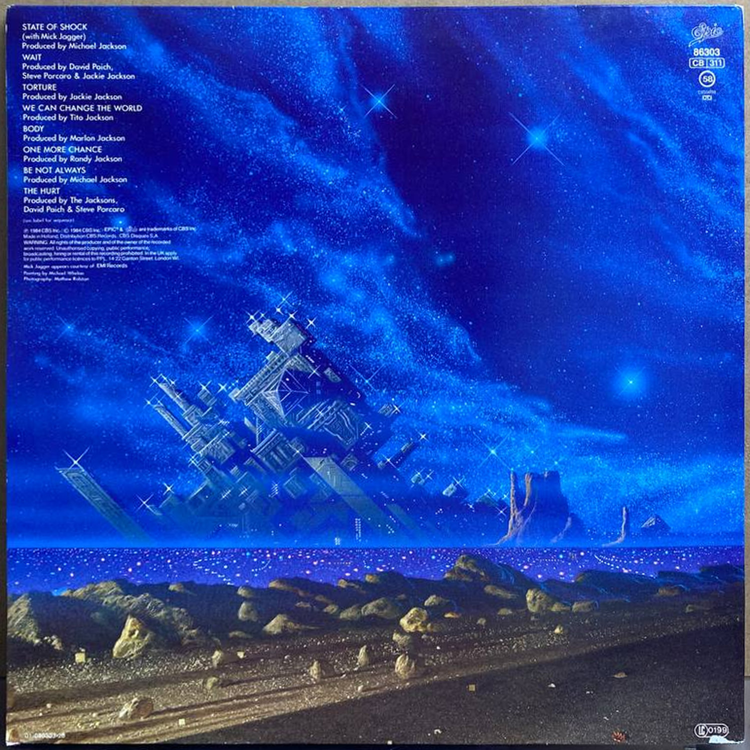 The Jacksons — «Victory» — виниловая пластинка LP — Нидерланды, 1984 «Epic» — оборот