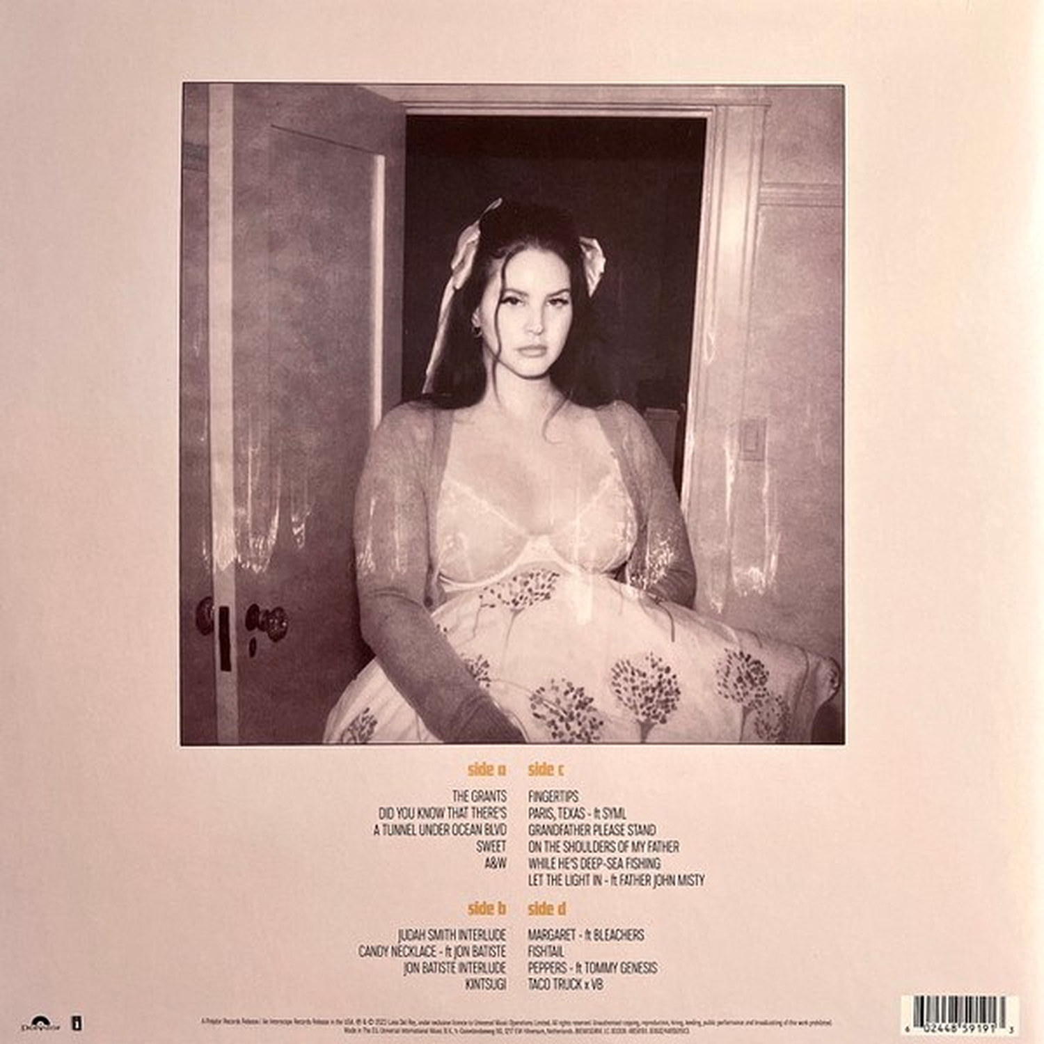 Lana Del Rey — Did You Know That There's a Tunnel Under Ocean Blvd, винил, 2023 — оборот конверта