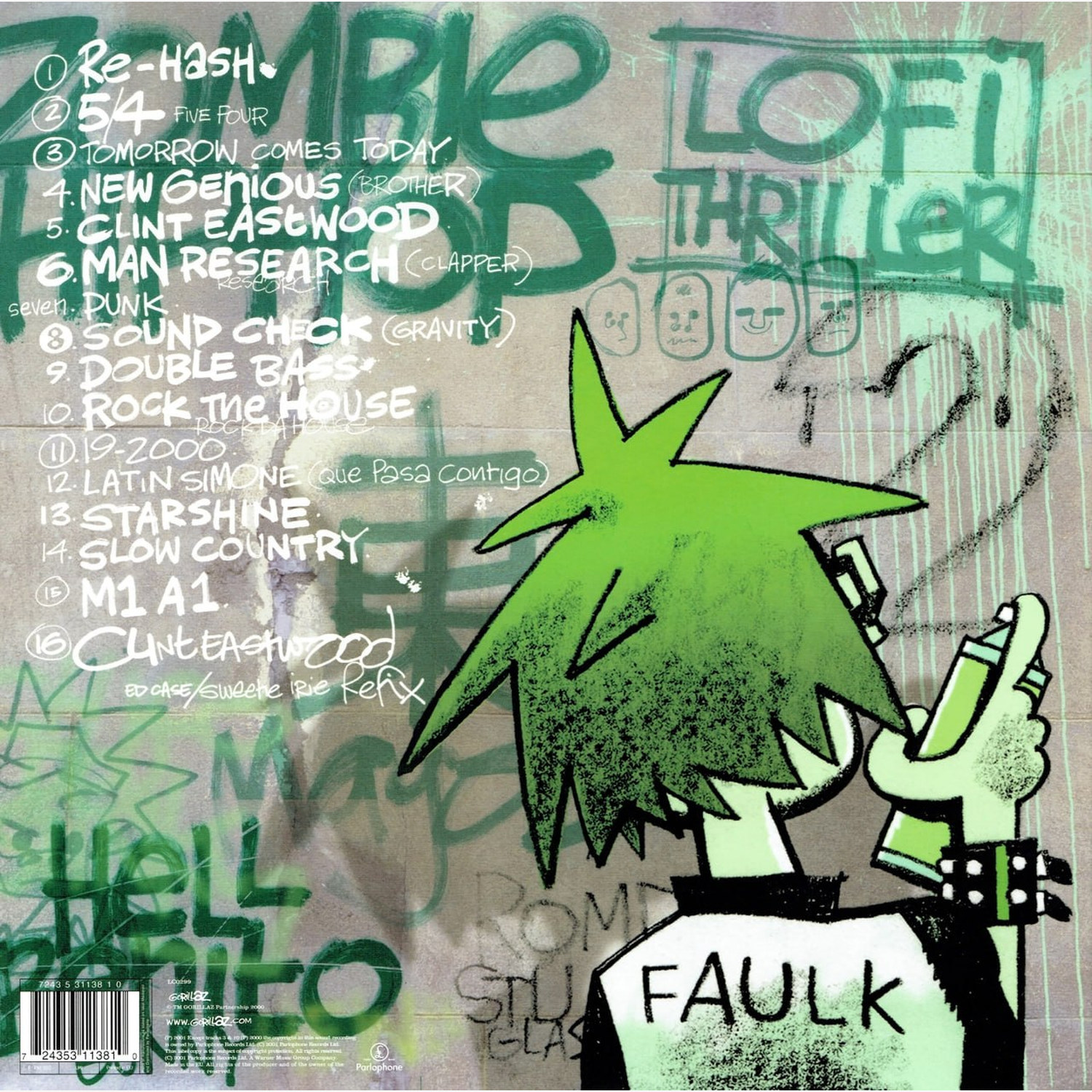 Gorillaz — Gorillaz, винил, 2001 — оборот конверта