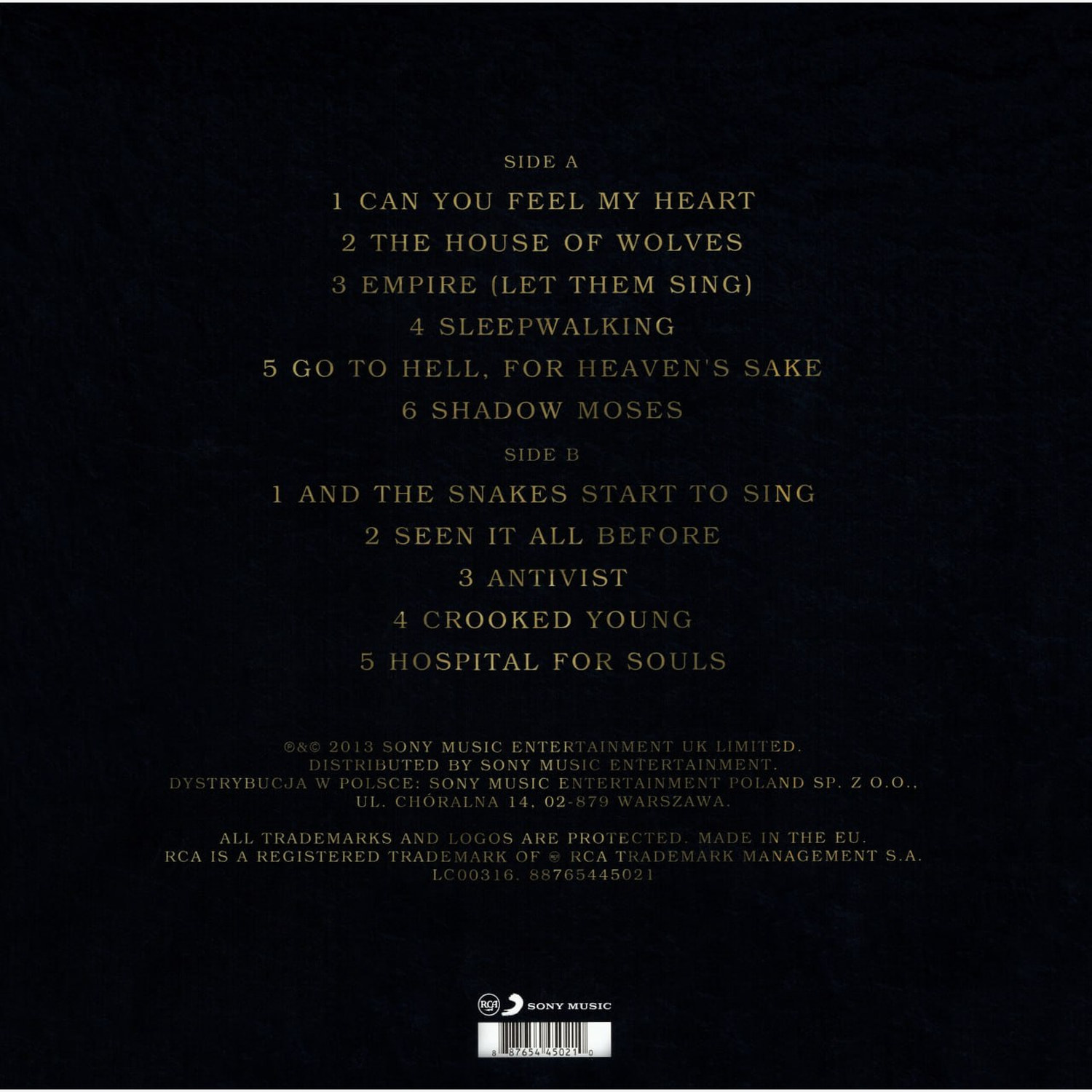 Bring Me The Horizon — Sempiternal, винил, 2013 — оборот конверта