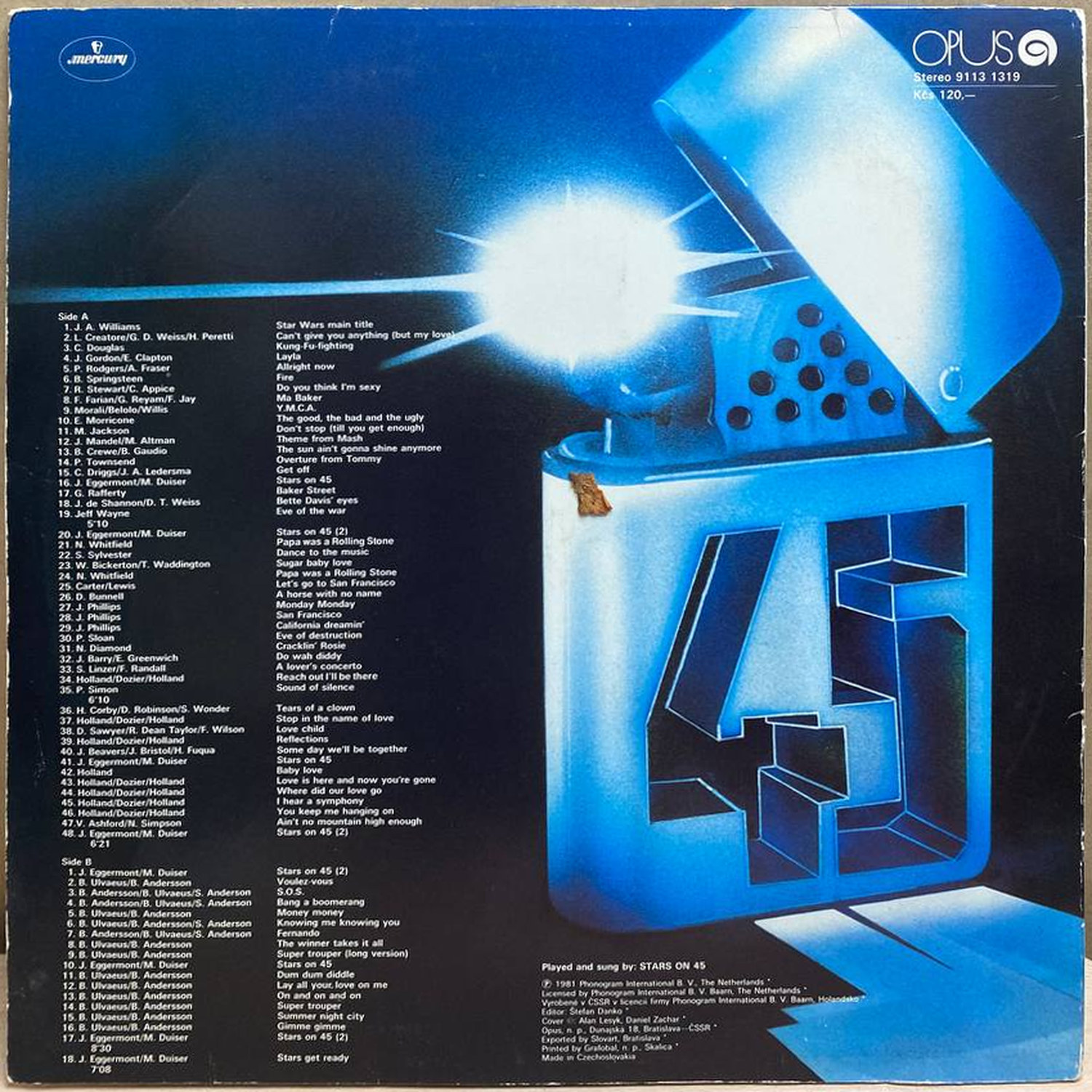 Stars On 45 — Stars On 45 Volume II, винил, 1983 — оборот конверта