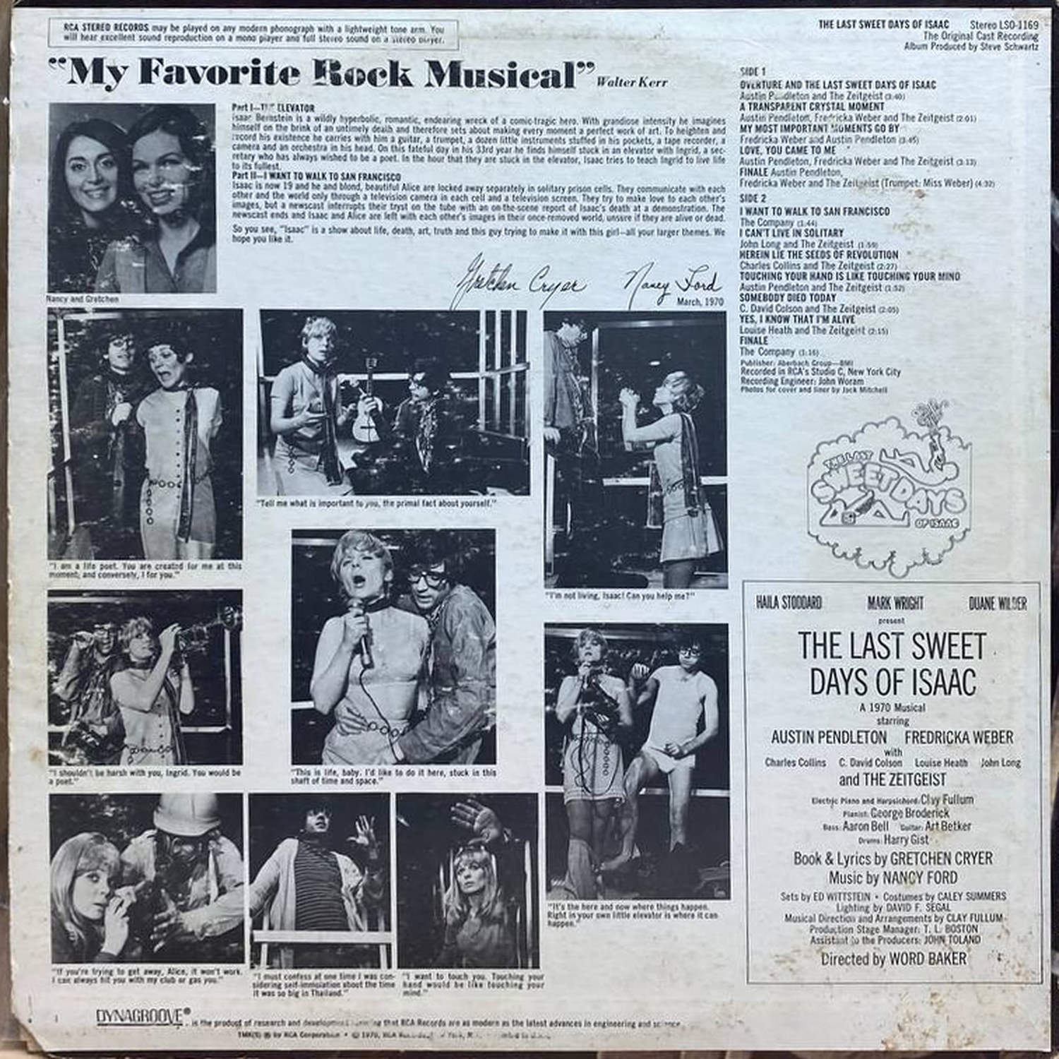 Original Cast Recording — The Last Sweet Days of Isaac, винил, 1970 — оборот конверта