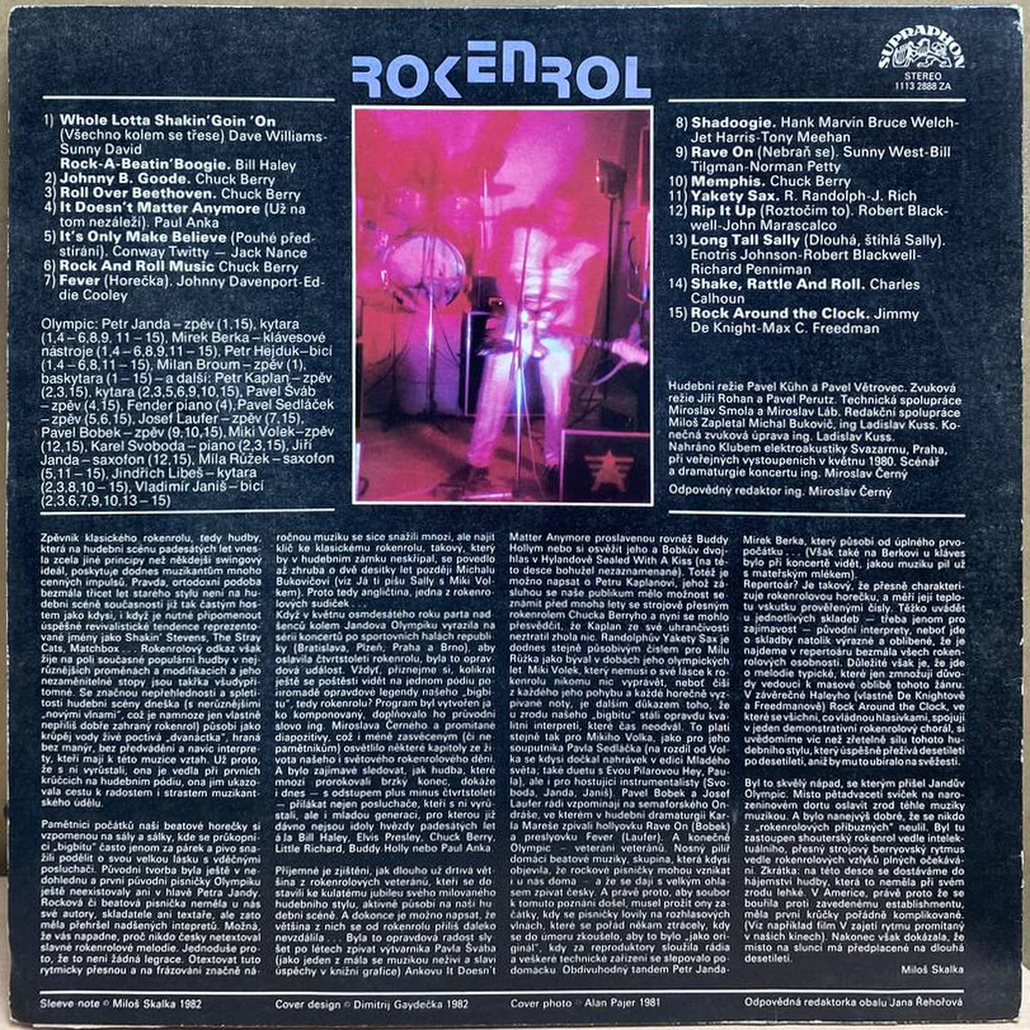 Olympic — Rokenrol, винил, 1982 — оборот конверта