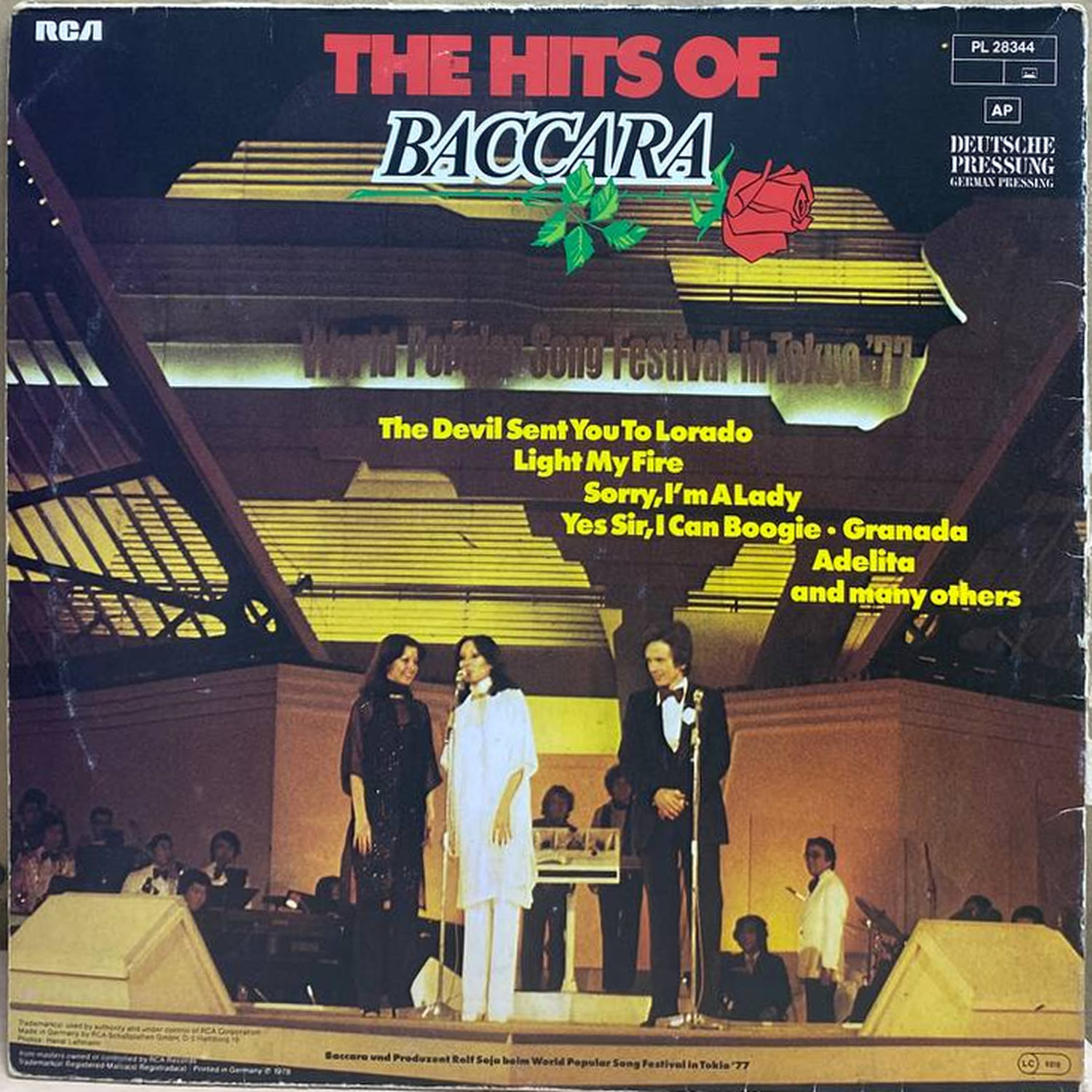 Baccara — The Hits of Baccara, винил, 1979 — оборот конверта