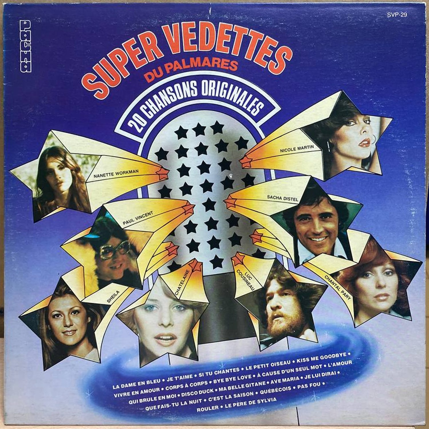 Сборник — Super Vedettes du Palmarès: 20 Chansons Originales, винил — лицевая сторона конверта
