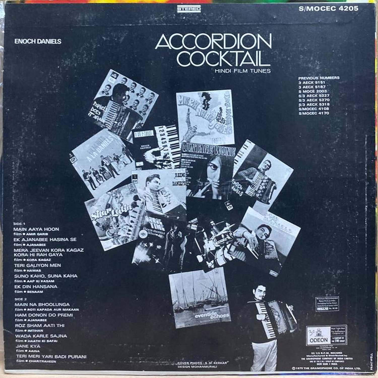 Enoch Daniels — Accordion Cocktail, винил, 1975 — оборот конверта
