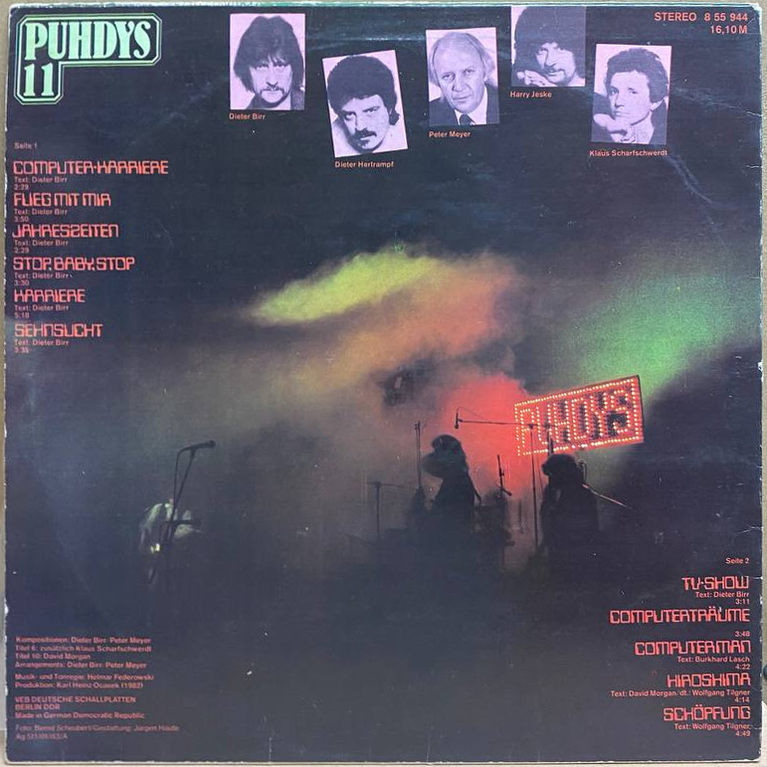 Puhdys — Puhdys 11 — Computer-Karriere, винил, 1983 — оборот конверта