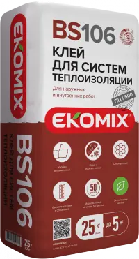 Клей EKOMIX BS-106 для теплоизоляции 25кг