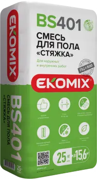 Смесь EKOMIX BS-401 Стяжка для пола для наружных и внутренних работ 25кг