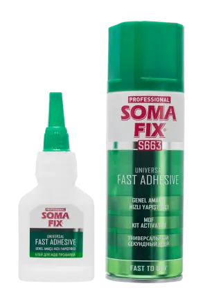 Клей Soma Fix активатор 200мл + клей для МДФ профилей 50г