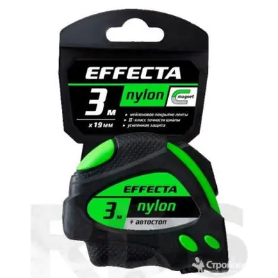 Рулетка 3м х 19мм Effecta Nylon c магнитом