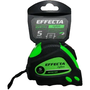 Рулетка 5м х 25мм Effecta Nylon c магнитом, автостоп