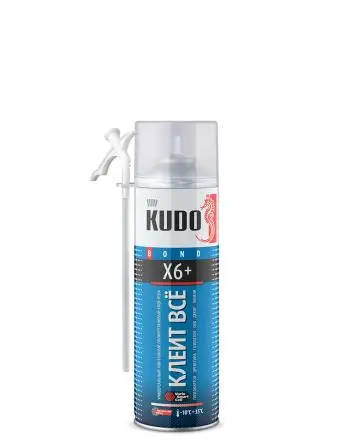 Клей-пена Kudo Х6+ КЛЕИТ ВСЕ всесезонная 650мл