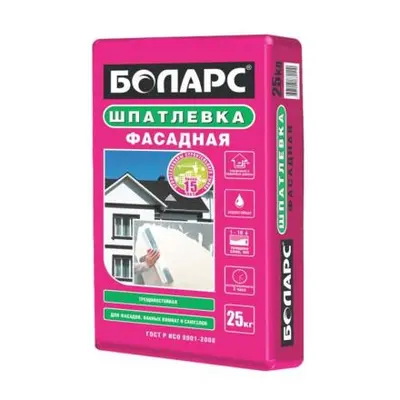БОЛАРС Шпатлевка цементная Фасадная трещиностойкая светло-бежевая 25кг*