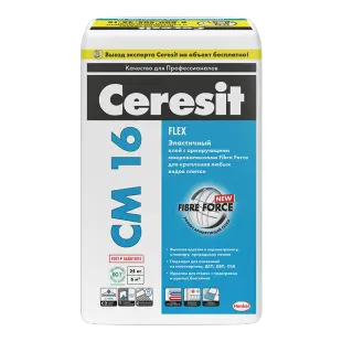 Клей CERESIT СМ-16 для плитки эластичный 25кг