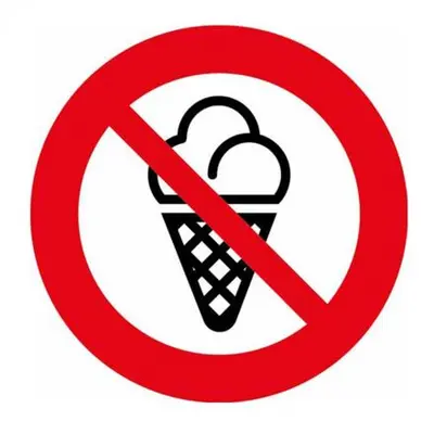 Накл-ка Знак VRO006 «С мороженным запрещено» (пленка, 100х100 мм)
