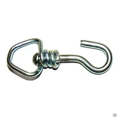 Вертушка одинарная с крючком оцинкованная средняя