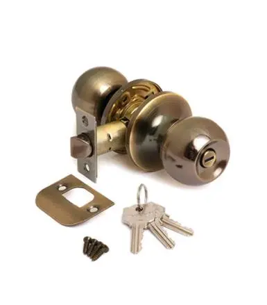 Кнобсет АПЕКС 6072 01 AB (бронза) круглый с ключом