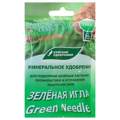 Зеленая игла 100г водорастимое минерал. удобрение для хвойных