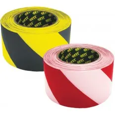 Лента сигнальная красно-белая, 50 мм х 100м