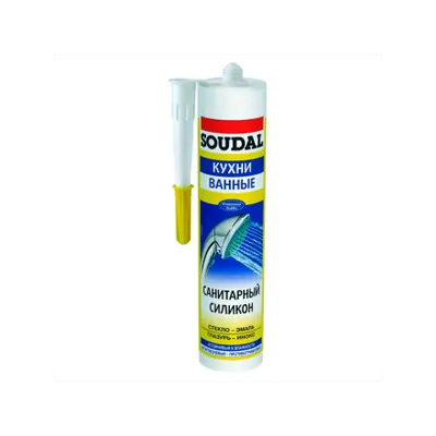 Герметик Soudal силиконовый санитарный белый 280мл