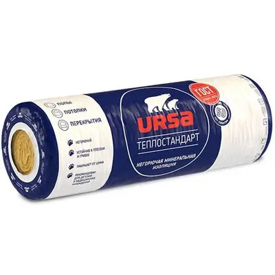 Утеплитель URSA ТеплоСтандарт / 6,5м х 1,2 м х 0,05 м / 16 м.кв