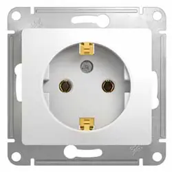Механизм розетки 1-м. Glossa с з/з белый GSL000143