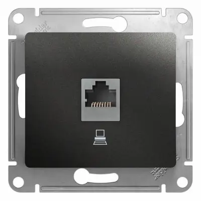 Механизм розетки комп. 1-м. RJ45 CAT.5E Glossa антрацит SchE GSL000781K