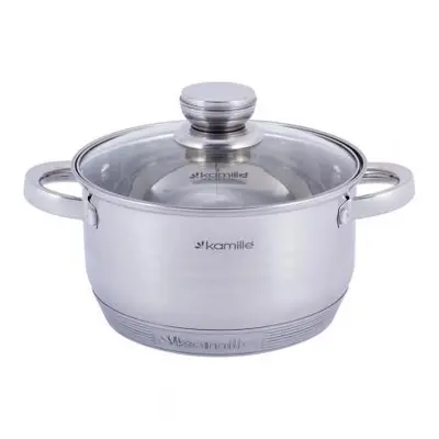 Кастрюля 5л нерж. Камиле 4903 с крышкой и полыми ручками