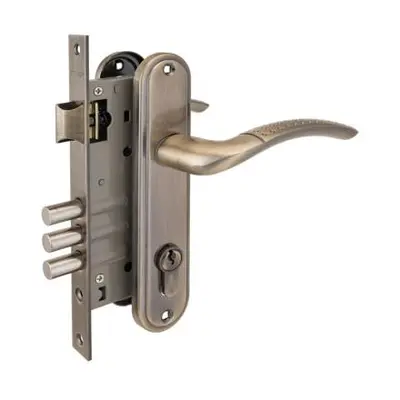 Замок АЛЛЮР врезной с ручкой 132/3 АВ ст. бронза